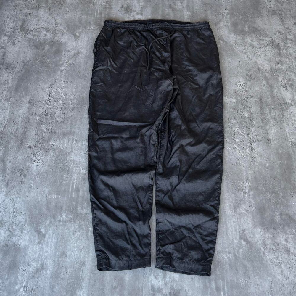 Vintage 90s Tonal Black Japanese Essential Nylon Sweatpants